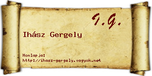 Ihász Gergely névjegykártya